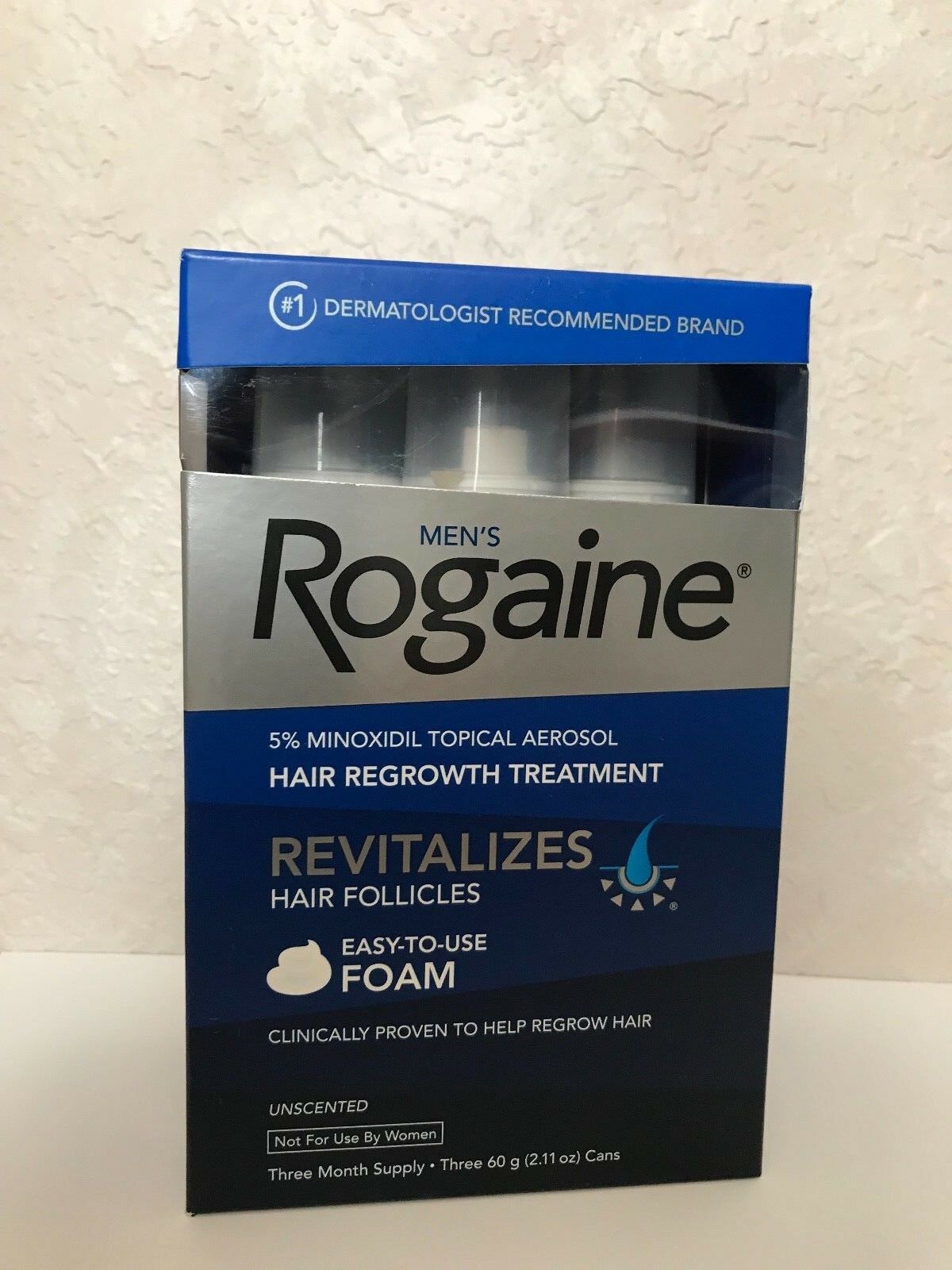 Men's Rogaine 5% Minoxidil Hair Regrowth Treatment Foam - 3 Months Supply